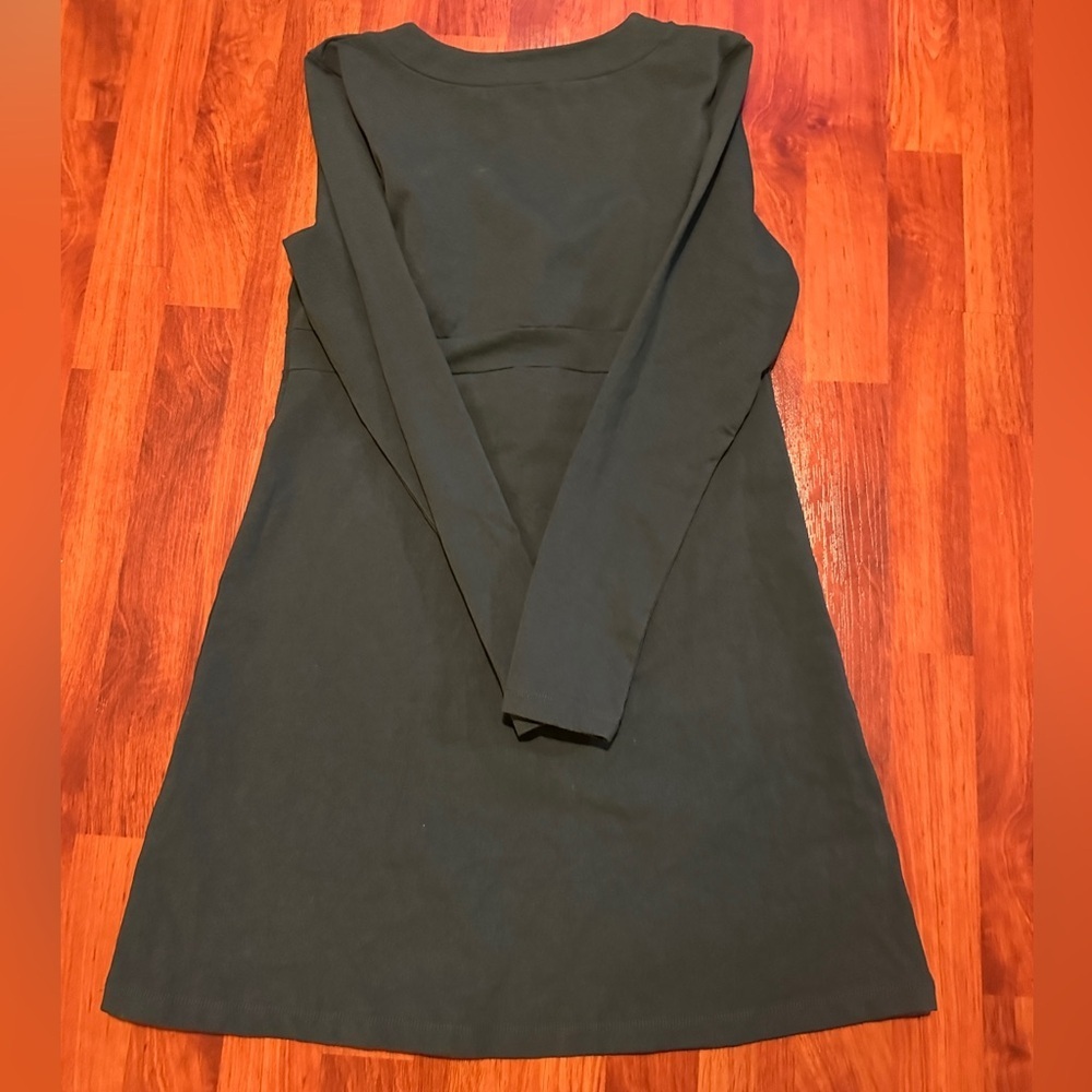 Athleta Hunter Green Long Sleeve Dress Size Medium Petite - Picture 3 of 8